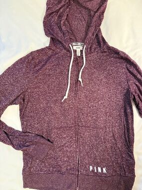 PINK Victoria's Secret Marled Plum Zip Hoodie